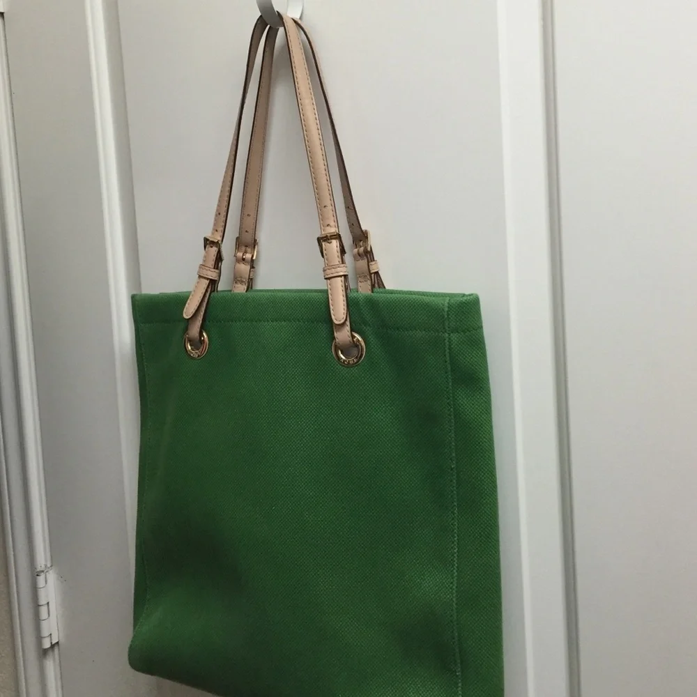 Authentic Michael kors green tote bag
